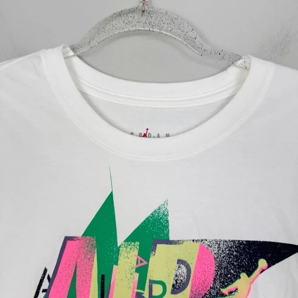 JORDAN | NIKE Air Jordan Neon Graphic Tee White Short Sleeve Men’s Size XL